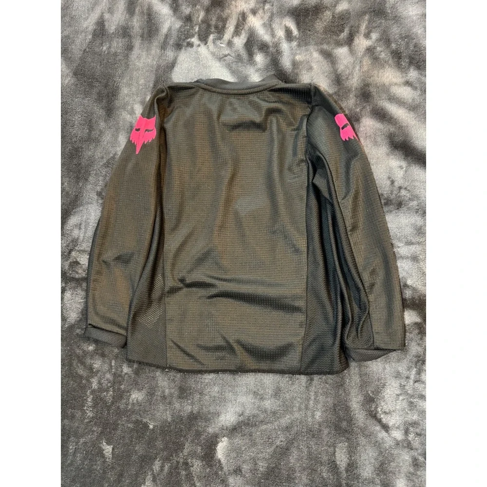 Fox Racing 180 Girls Kids Medium KM Motocross Jersey Black Pink Long Sleeve MX